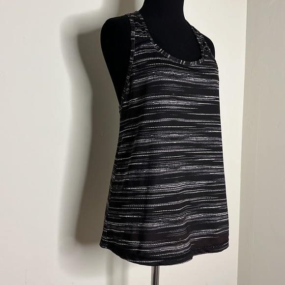 DANSKIN Black White Stripe Performance Tank Top S - Picture 2 of 7